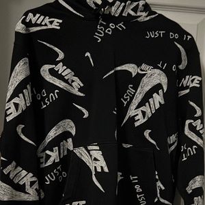 black logo nike hoodie